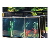 PVC Canvas Aquarium Fish Pond with Viewing Panel, Steel Frame Breeding Tank for Koi & Aquatic Pets, Easy Assembly Folding Pool (Blue 140x70x61cm)