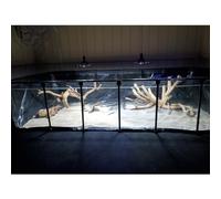 PVC Canvas Aquarium Pool with Steel Frame, Transparent Viewing Panel for Backyard Koi and Goldfish Display, Durable Fish Tank