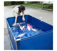 PVC Canvas Fish Pond - Foldable Above Ground Rectangle Pool with Drain, Easy to Install Water Storage Tank for Camping, Garden, Backyard Use