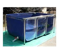 PVC Canvas Fish Pond - Large Rectangular Above Ground Pool with Steel Frame and Clear Viewing Window - Foldable Water Storage Tank