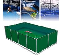 PVC Canvas Fish Pond, Temporary Aquarium Water Tank for Breeding Koi, Indoor Outdoor Aquaculture Cistern Pool with Stand (Green 1.5 * 1 * 0.7m)