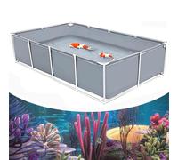 PVC Canvas Fish Pond with Drain Valve and Stand, Thickened Circular Pool for Fish and Shrimp Farming, Multiple