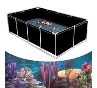 PVC Canvas Fish Pond with Drain Valve and Stand, Thickened Circular Pool for Fish and Shrimp Farming, Multiple
