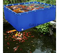 PVC Canvas rium Pool Tarp Multifunctal 1x1x1.5m Temporary Holding Tank with Drain Valve for Saltwater Fish & Water Sto