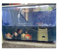 PVC Canvas Steel Frame Fish Pond, Outdoor Aquarium Pool with Transparent Viewing Panel and Drain Valve, Cube Display Show Water Tank