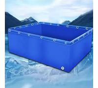 PVC Canvas Temporary Holding Tank for Saltwater Fish, 0.5mm Tarp Water Storage Pool with Drain Valve for Koi Fish and Aquatic Life