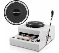 PVC Card Embosser 72 Characters Manual Embossing Machine, Credit ID VIP Code Gift Card Printer, Adjustable 1/7-inch and 1/10-inch Intervals
