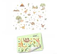 PVC Cartoon Dino Star Stickers 3 Pack Glow Dark