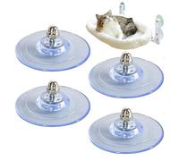 PVC Cat Kennel Suction Cups - 4 Piece Set for Window Perch | Heavy Duty Clear Suction Cups with Screws, Supports up to 20kg for Cat Window Seat