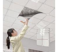 PVC Ceiling Tiles Removable Adhesive Ceiling Panels Waterproof Detive Tiles for Renters DIY Ceiling Decor 90pcs Easy Installat Home Upgrade