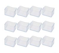 PVC Chair Leg Covers Rectangle Furniture Feet Floor Protectors 12 Pack Clear Various Sizes Non-Slip Noise Reducing Table Leg(30x40mm)