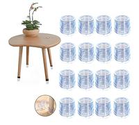 PVC Chair Leg Protectors,16Pcs Round Chair Leg Caps Covers Furniture Table Feet Pads Floor Protectors Prevents Scratches 25mm