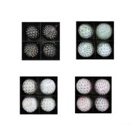 PVC Christmas Ball Ornament Set of 4 Vintage Retro Style Decorations for Classic Holiday Tree and Festive Seasonal Arrangements (10cm Red)