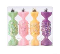 PVC Christmas Ball Ornaments with Distinct Candy Design, Designed for Holiday Trees and Festive Table Decorations to Create a Joyful Seasonal Mood (C)