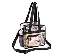 PVC Clear Bag - WENTS Clear Tote Bag with Zipper Closure Stadium Approved Transparent Waterproof Zippered Shoulder Bag for Men Women Shopping Beach Travel