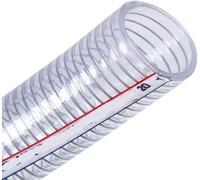 PVC Clear Steel Reinforced Hose with 2 Clamps ID 50-140mm 6mm Wall 3.3ft for Air Water(ID 140mm)