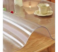PVC Clear Table Cover,1.7mm Thick,Clear Waterproof Dining Table Desk Protector,Transparent Computer Desks Pad,Multi-Purpose Clears Desk Mat,Easy to Clean,for Office,Home and School