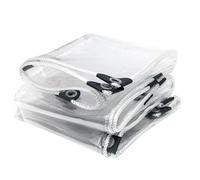 PVC Clear Tarpaulin 600g/m² Heavy Duty Waterproof Tarpaulin Transparent Glass See Through Tarp Cover Sheet Balcony Rainproof Curtain UV Resistant Tear Proof Tarpaulin (3x4m/9.8x13ft,0.55mm)