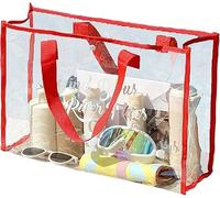 PVC Clear Tote Bag Waterproof Large Capacity Handbag Foldable Transparent Carry Bag For Beach Swim Gym Daily Shopping