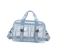 PVC Clear Tote Bag Waterproof Women's Shoulder Bag for Sports Music Festival Beach Pool- Blue