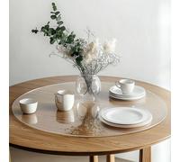 Round Clear PVC Table Protector, Heat Resistant & Waterproof, Clear (Round 110cm)
