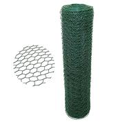 PVC Coated Chicken Wire Rabbit Mesh Fencing, 60CM X 50M Hexagonal Wire Mesh with 50mm Hole Garden Wire Netting for Garden Animal Pet Border Fence Netting