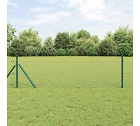 PVC Coated Steel Fence with Posts, Green 0.8 x 25 m, Heavy Duty Garden Fence Kit for Pets, Demarcation, Wire Mesh Roll