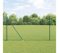 PVC Coated Steel Fence with Posts Green 1.5m x 25m Roll Heavy Duty Garden Fence Kit for Chickens, Mesh and Safe Demarcation