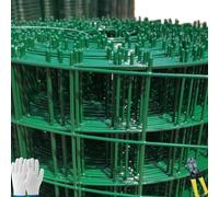 PVC Coated Welded Wire Fence for Garden & Dog Protection, 3x3cm Grid Metal Mesh Fencing, Anti-Rust Roll for Chicken & Vegetable Yard (1x10m)