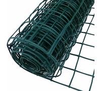 PVC Coated Wire Mesh Fencing - 0.9m x 10m Green Galvanised Garden Fence Roll - Heavy Duty Boundary Fencing for Plants, Pets, and Borders (Mesh 13mm)
