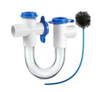 PVC Condensate Trap - U Trap for HVAC with Cleaning Brush, AC Accessories, Condensate Drain Cleaning Kit, Clear P Trap for Air Conditioning