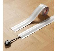 PVC Cord Covers for Wires on Floor, Floor Cord Cover, Cuttable, Self-Adhesive, Decorative Cable Protector, for Ceiling, Corner, Wall(White,5.5x500cm/2x197in)