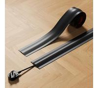 PVC Cord Covers for Wires on Floor, Floor Cord Cover, Cuttable, Self-Adhesive, Decorative Cable Protector, for Ceiling, Corner, Wall(Black,5.5x500cm/2x197in)