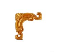 PVC Corner Flower Decals Set for Bed, Door, Cabinet Decoration Retro Style Decorative Border, Pack of 4 (Gold)