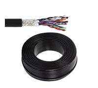 PVC Covered Electric Wire, 24AWG 25 Conductor Dbl Shielded Al Foil Tinned Copper Braid PVC Insulated Power Data Cable(32ft)