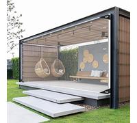 PVC Curtains with Transparent PanelCustomizable Winter Patio Pergola Pool GazeboWaterproof VinylShades for All Seasons
