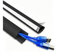 PVC Curved Cable Tray, Self-Adhesive Cord Hider, Indoor/Outdoor Cable Management, Cord Protector for Neat Wiring, Color 2, Size 0.5x1.2cm (0.2x0.5in)