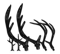 PVC Deer Antler Headband DIY 3 Pairs Black Halloween Season Cosplay | Realistic Lifelike Look, Quick Costume Upgrade for Wigs, Party Enthusiasts and Photography Hobbyists, Festive