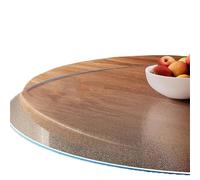 PVC Desk Table Mat Waterproof Round Tabletop Protector Mat, Washable Tablecover Frosted/Clear Plastic Table Cloth(Frosted,51.2 inch (Round))