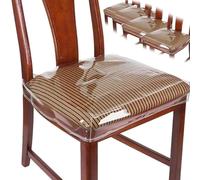 Pvc Dining Chair Covers, Waterproof Seat Covers for Dining Chairs, Scratch Resistant Dining Chair Seat Covers, Protective Clear Chair Cover 45.7x43.2x10.2cm/17.99x17.01x4.02 Inches for Chairs (S,M,L)