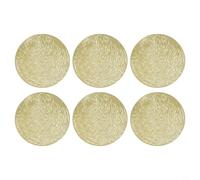 PVC Dining Plate Mats, 6PCS Set with Exquisite Golden Lines, for Stylish Home and Commercial Spaces (Gold)