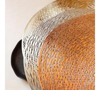 PVC Dining Plate Mats, 6PCS Set with Exquisite Golden Lines, for Stylish Home and Commercial Spaces (Rose gold)