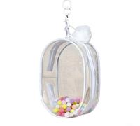 PVC Doll Storage Bag For Labubu - Dustproof Protective Cover With Hanging Option - Transparent/Black/White/Pink Color Choices - Ideal For Collectible Doll Display & Organization(White)