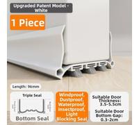 PVC Door Seal Strip 96cm Adjustable Up to 55mm Width(white) | Five-fold upgraded design, blocks cold drafts, keeps home warm, fits gaps up to 55mm, PVC material