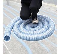 PVC Drain Pipe,French Drain Pipe Perforated Flexible Expandable, Built-in Steel Wire, Corrugated for Easy Connection, Ideal for Septic Tank and Land Drainage Systems, 34m/111.5ft