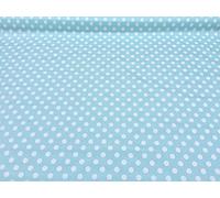PVC Easy Care Vinyl Table Covering/Oil Cloth -Duck Egg/Blue with White Polka Dot Spots in a Cath kidston vintage look 137cm x 150cm