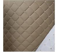 PVC Faux Leather Fabric Leathercloth Quilted Leather Diamond Stitch Padded Cushion Linen Wadding Faux Leather Interior Vehicle Upholstery Fabric(Beige,1.6x2m)