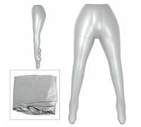 PVC Female Inflatable Mannequin Torso with Legs for Pants and Underwear Display, Portable 113cm Height, 65cm Waist, 88cm Hip Silver Model for Retail Cloth