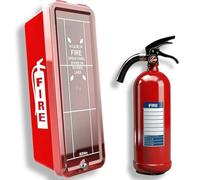 PVC Fire Extinguisher Cabinet Small 49.5*21.3*16.2 cm Size - Outdoor or Indoor Wall Mounted PVC Box for Fire Extinguisher up to 2.5 kg - Emergency Extinguisher Storage - Mounting Enclosure