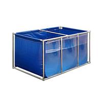 PVC Fish Pond/Above-Ground Fish Pond (with Steel Frame And Drain Valve), An Outdoor Aquarium-Style Pond Suitable For Koi Rearing And Irrigation Water Storage(Blue,2x1.5x0.7m)
